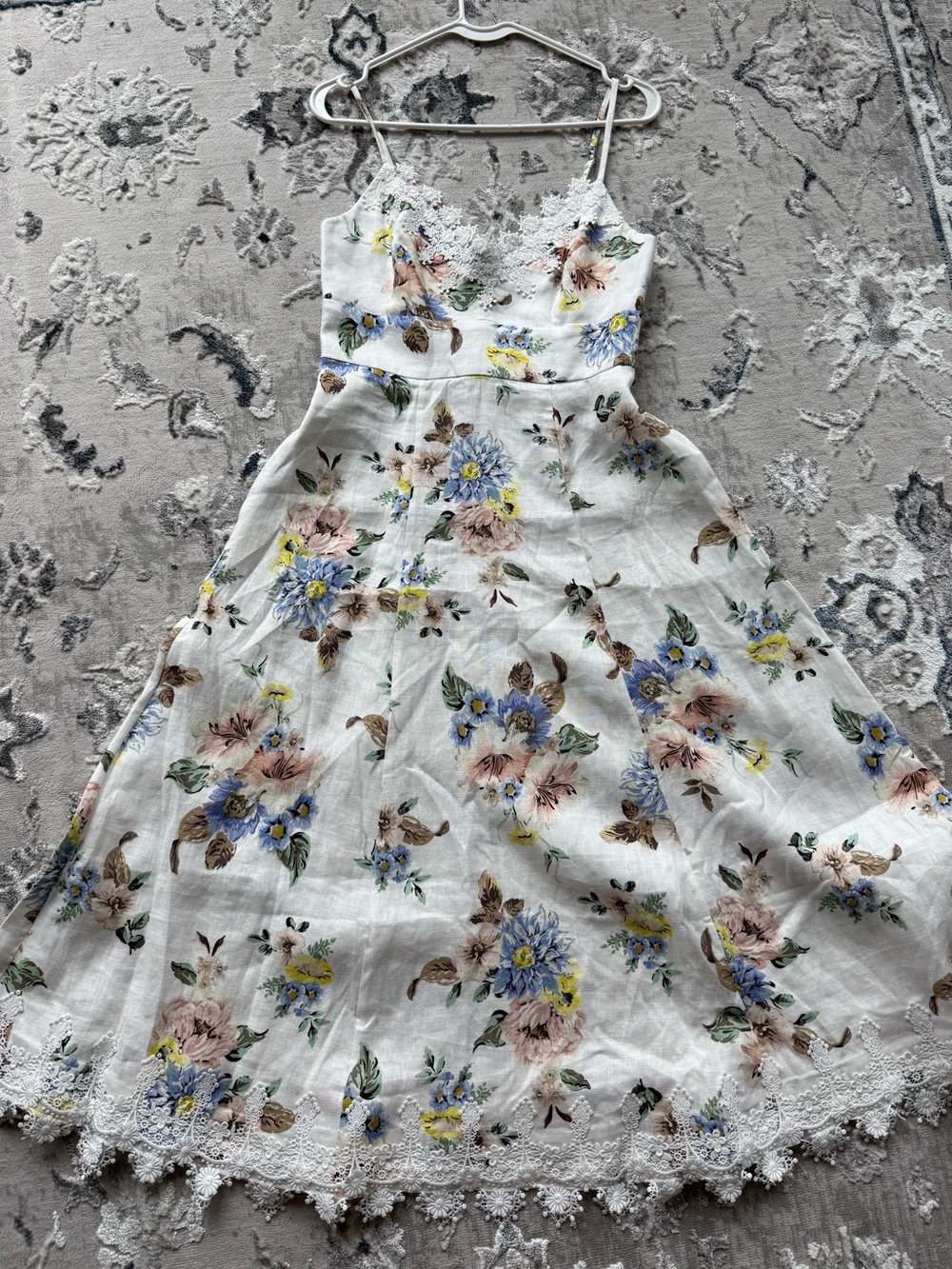 Zimmermann Lace Trim Floral Print Linen Sundress - Picture 6 of 10
